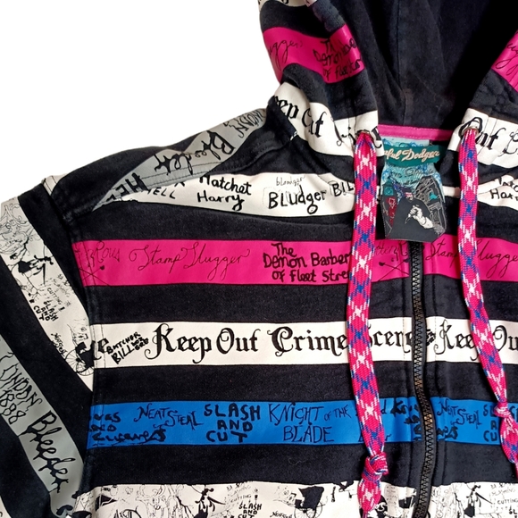Artful Dodger | 'Crime scene, Keep Out' zipper hoodie | Men's Small - Picture 7 of 9